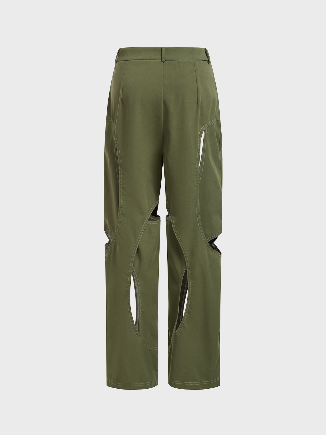 Cut Out Plain Straight Pant