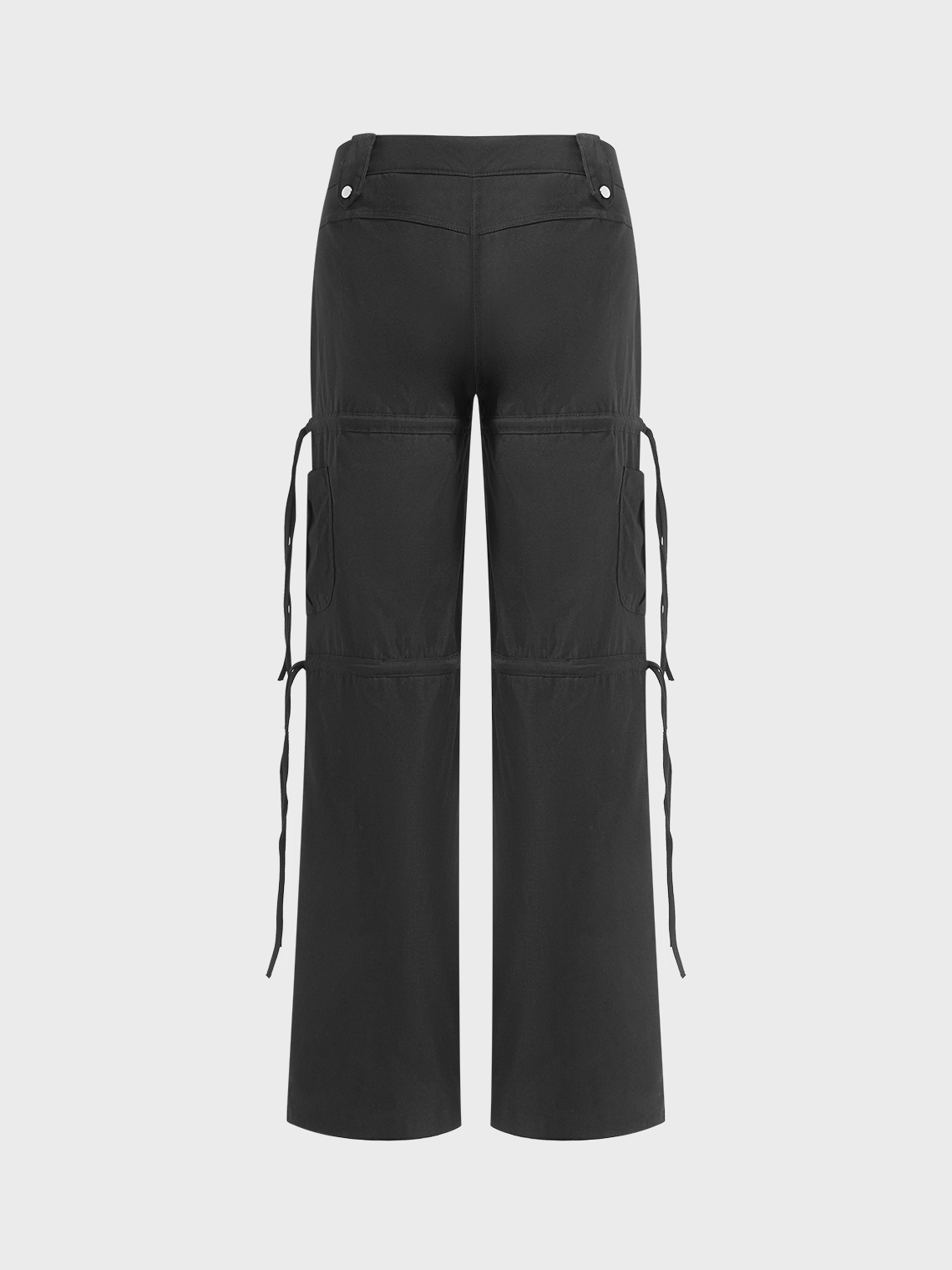 Pockets Drawstring Plain Cargo Pants