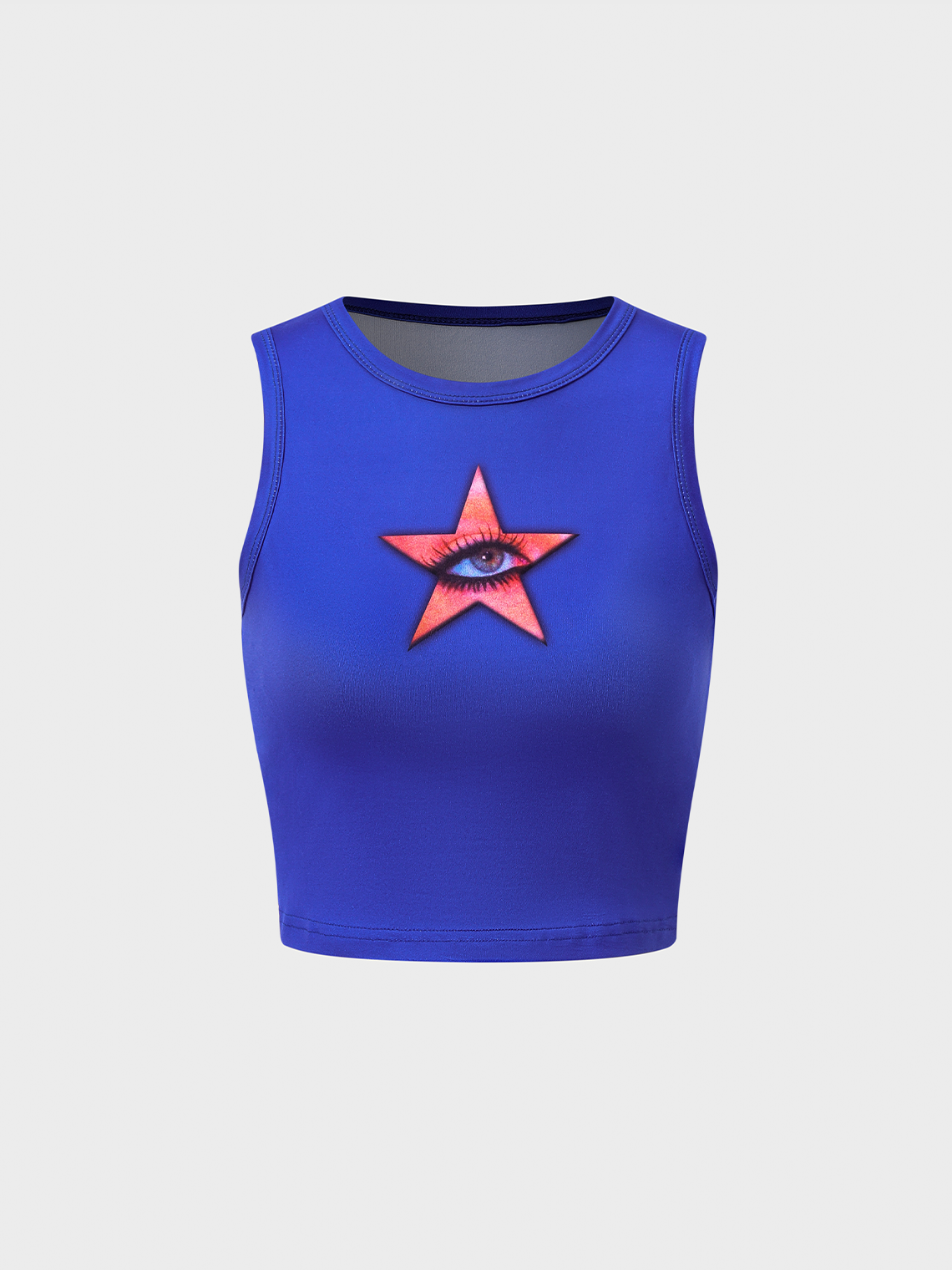 Y2K Blue Star Slim Top Tank Top & Cami