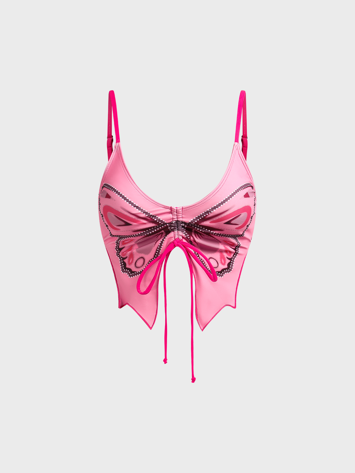 Drawstring Butterfly Bikini Set