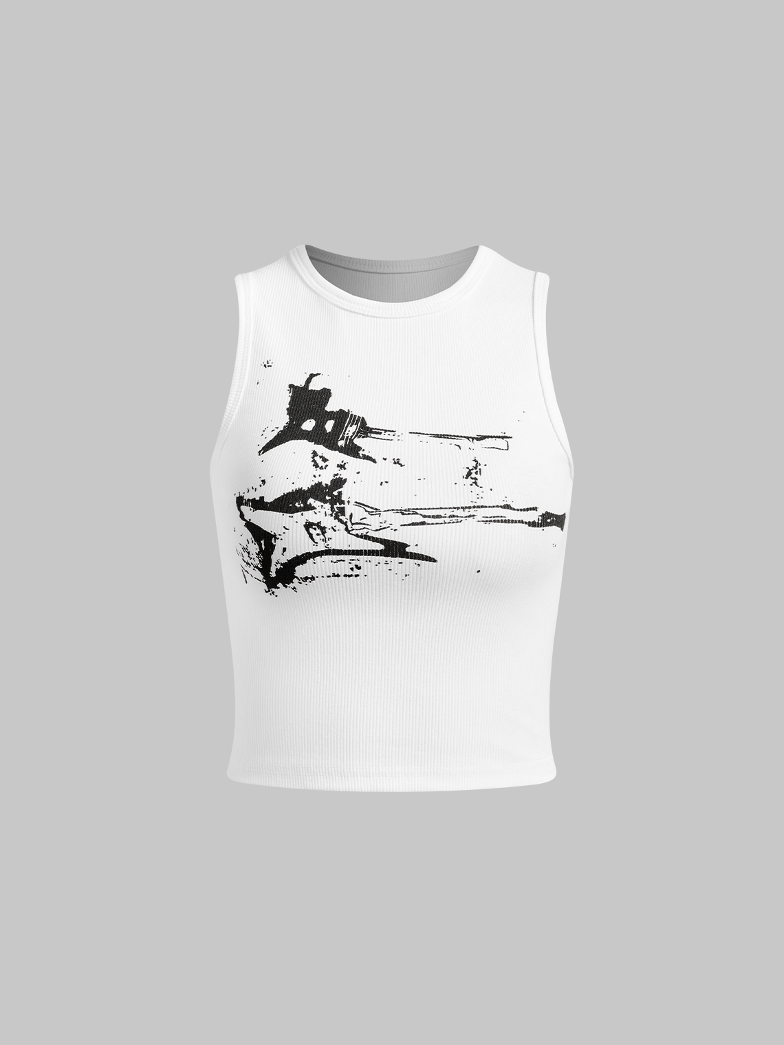 Y2K White Guitar doodle Top Tank Top & Cami