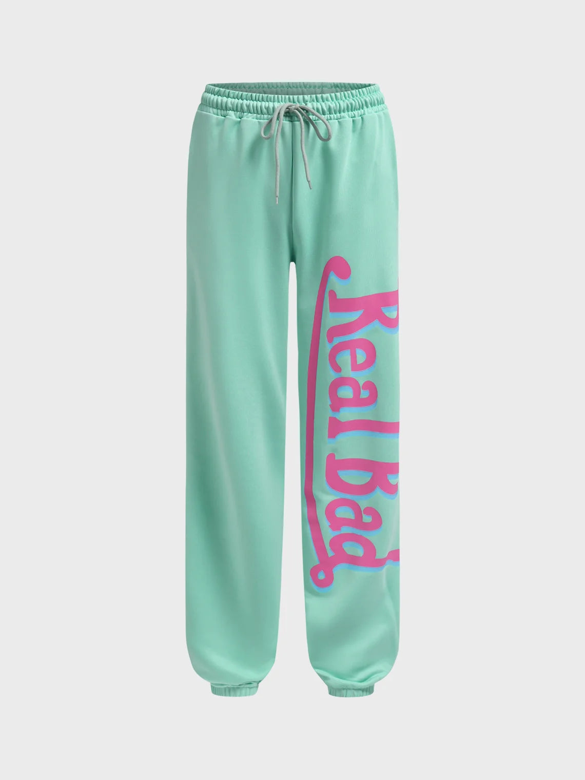 Color Block Text Letters Straight Pants