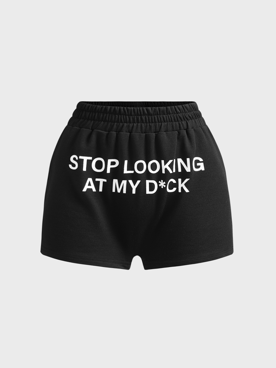 Y2k Black Text letters Basic Bottom Shorts