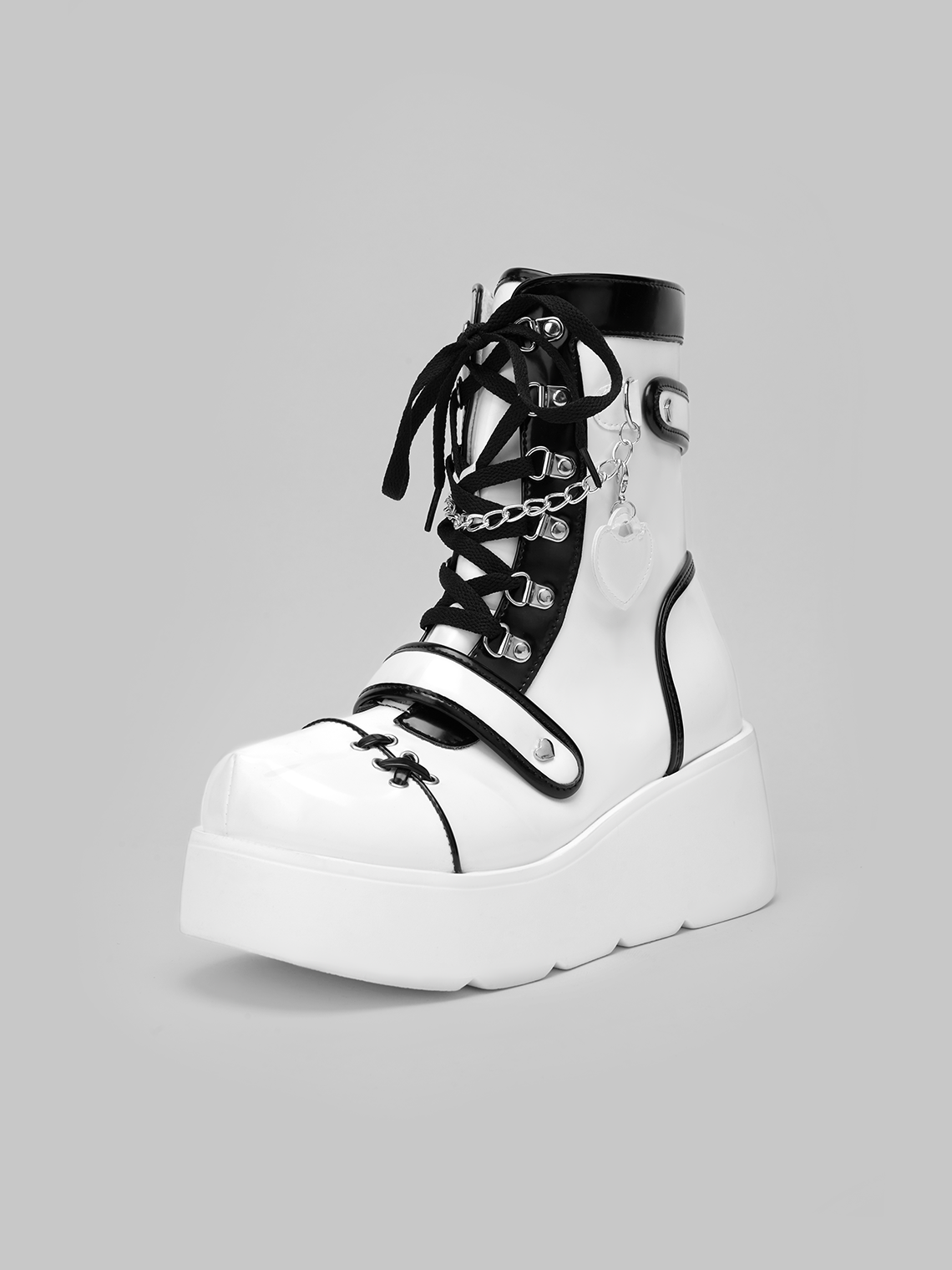 Y2K Color Block PU Combat Ankle Boots