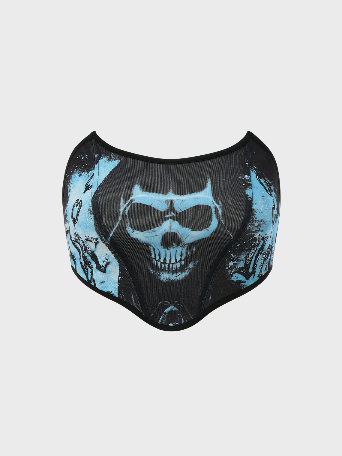 Punk Blue Skull Geometric Design Halloween Top Tank Top & Cami