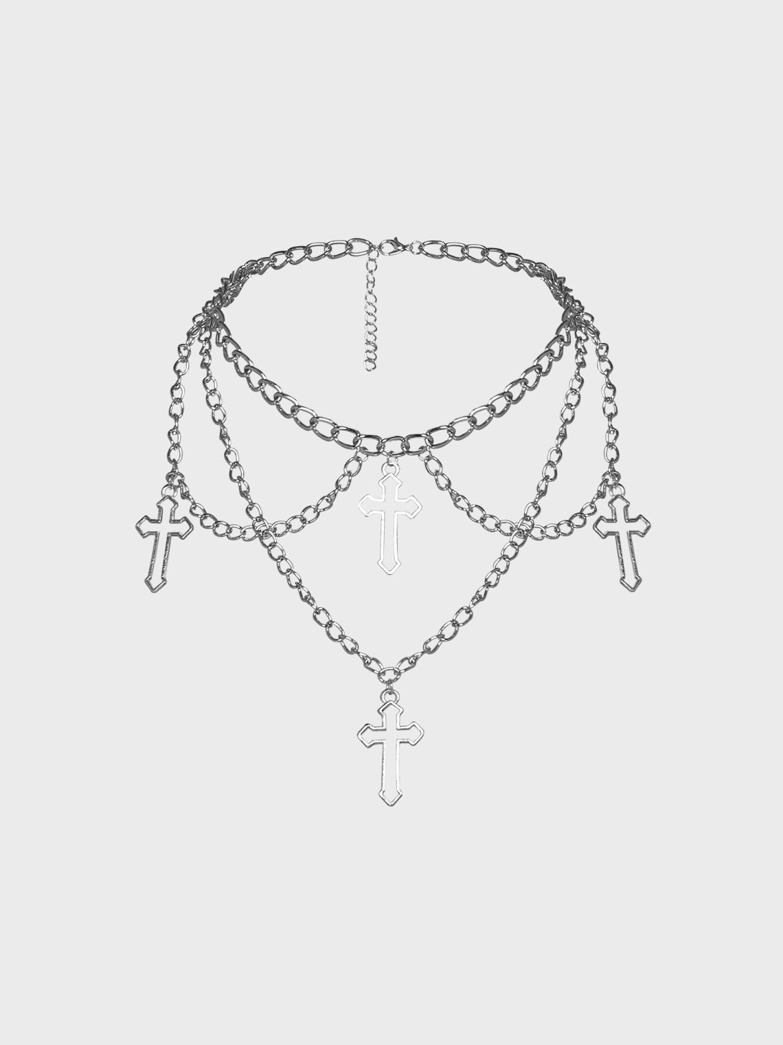 Metal Cross Abstract Necklace