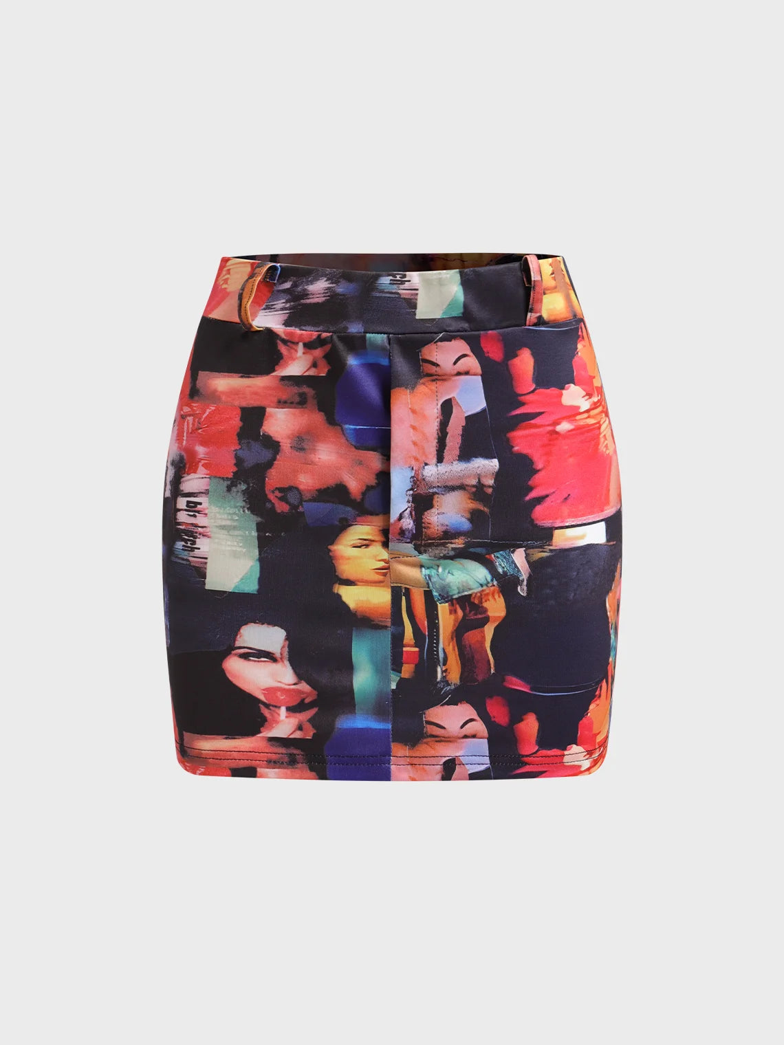 Y2k Multicolor Body print Bottom Skirt