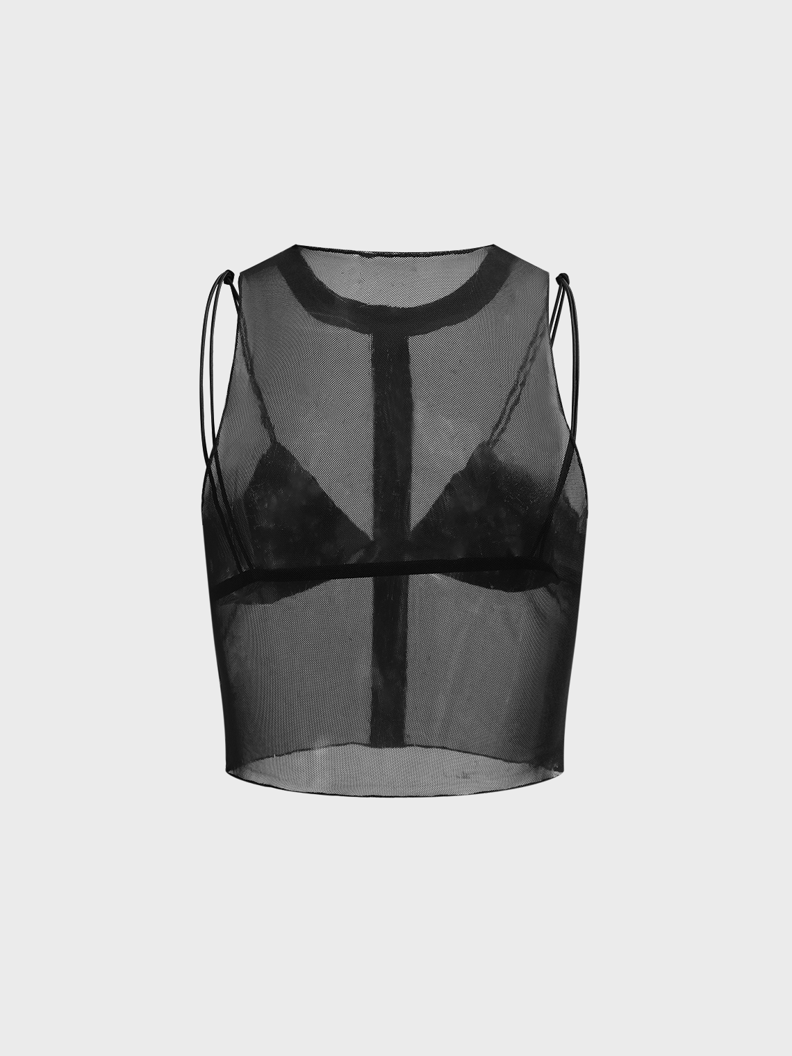 Studs Sheer Two Piece Suit Mesh Metal Plain Two-Piece Set