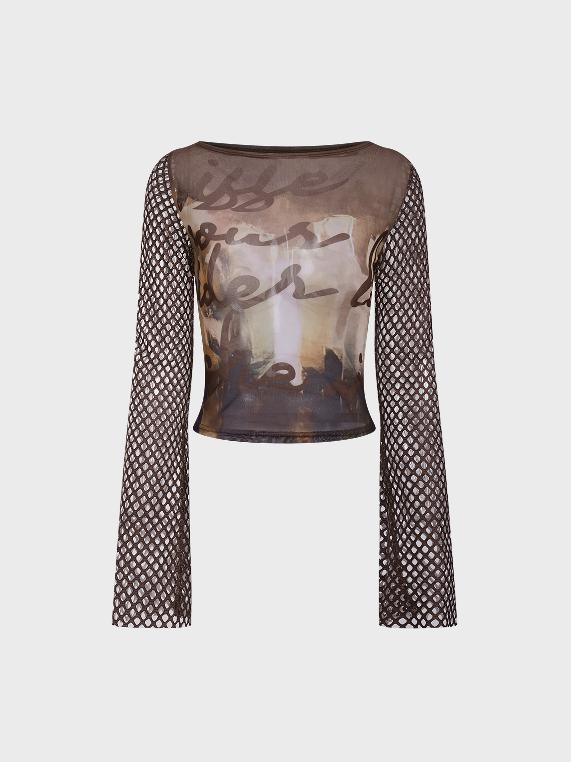 Crew Neck Abstract Long Sleeve Shirt