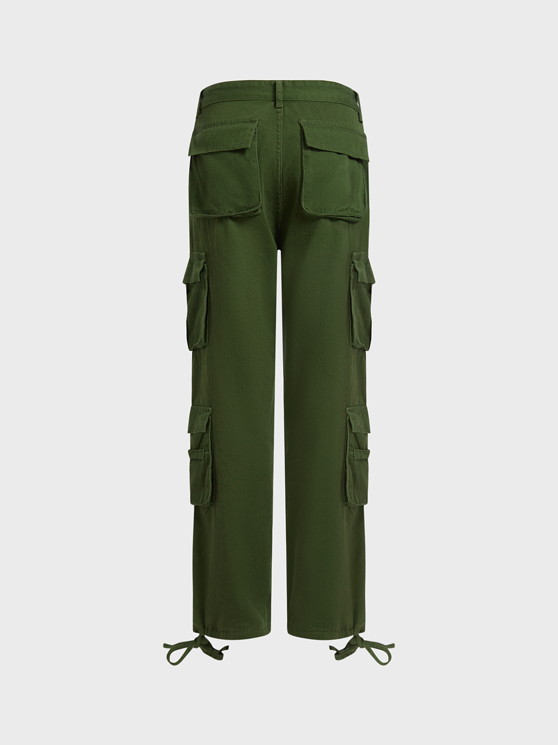 Cotton Plain Straight Cargo Pants