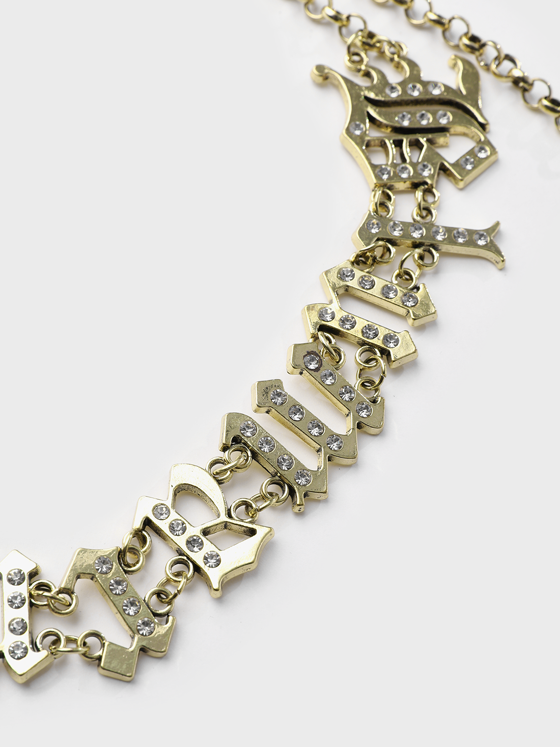 Metal Text Letters Waist Chain