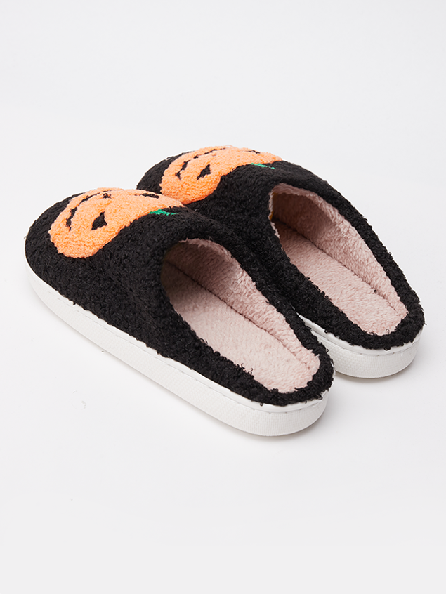 Cotton Autumn Color Block Fluffy Slippers