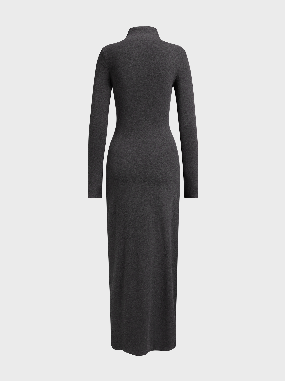 Side Slit Plain Long Sleeve Maxi Dress