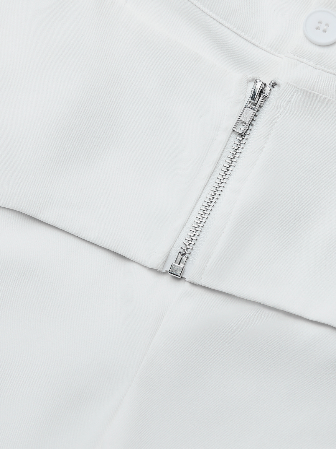 Street White Double Layer Metal Bottom Pants