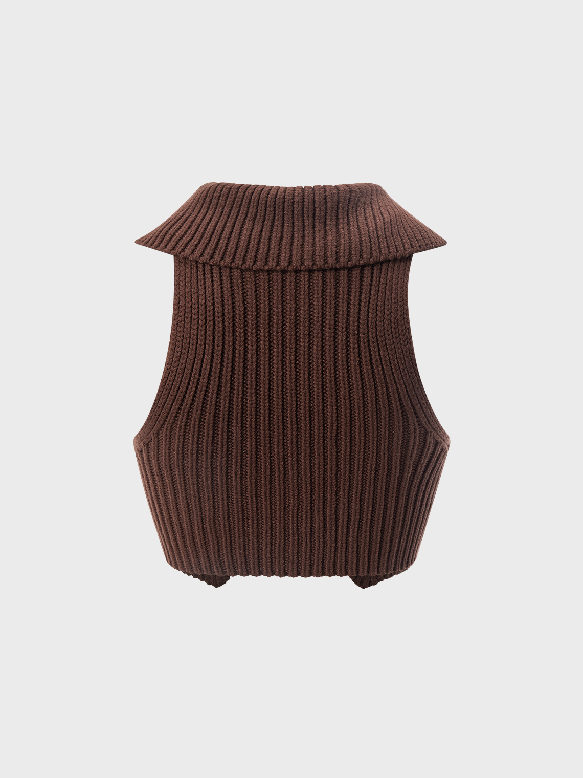 Y2K Brown Asymmetrical Design Top Sweater