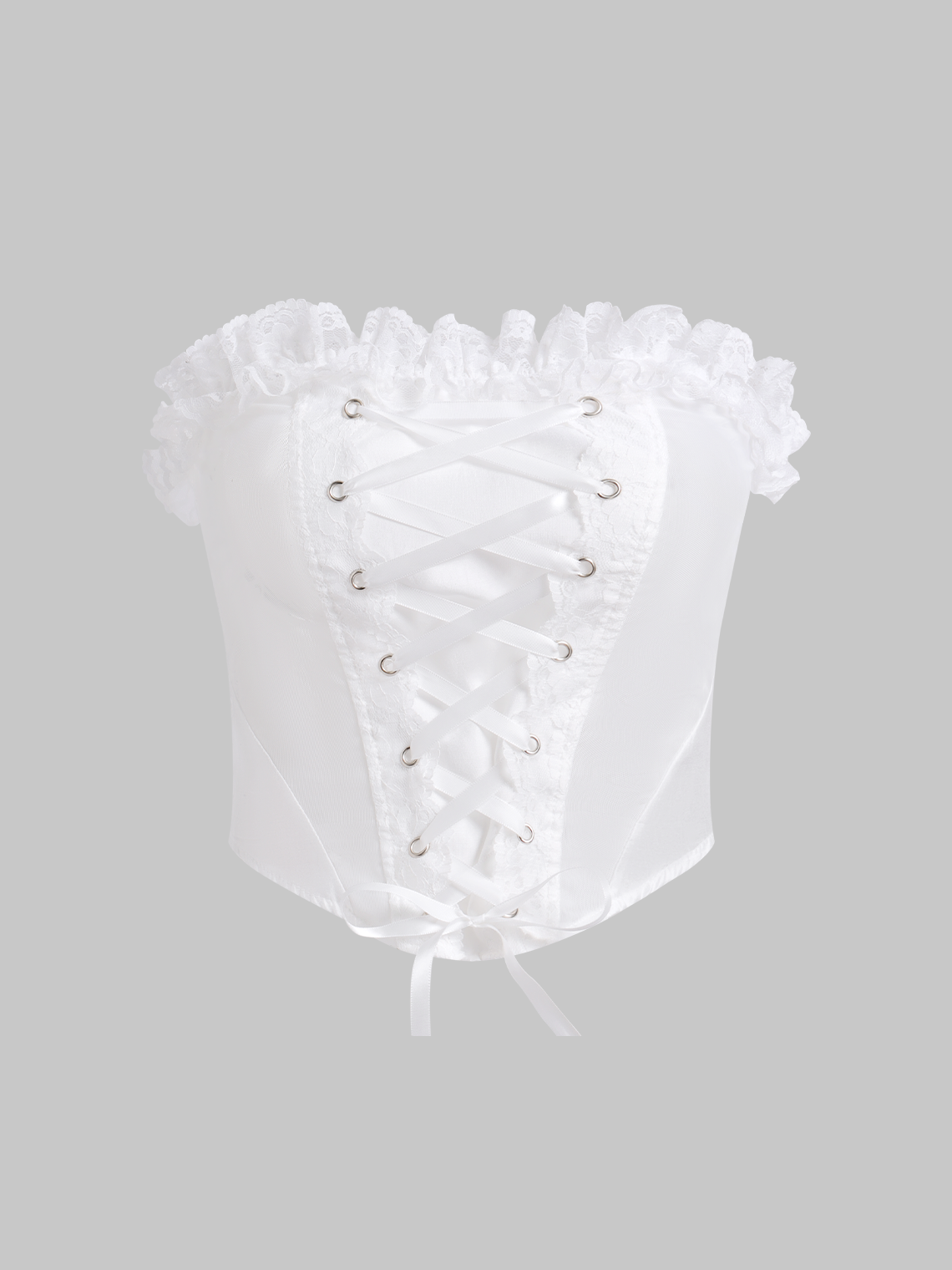 Y2k White Lace trim Corset Top Women Top