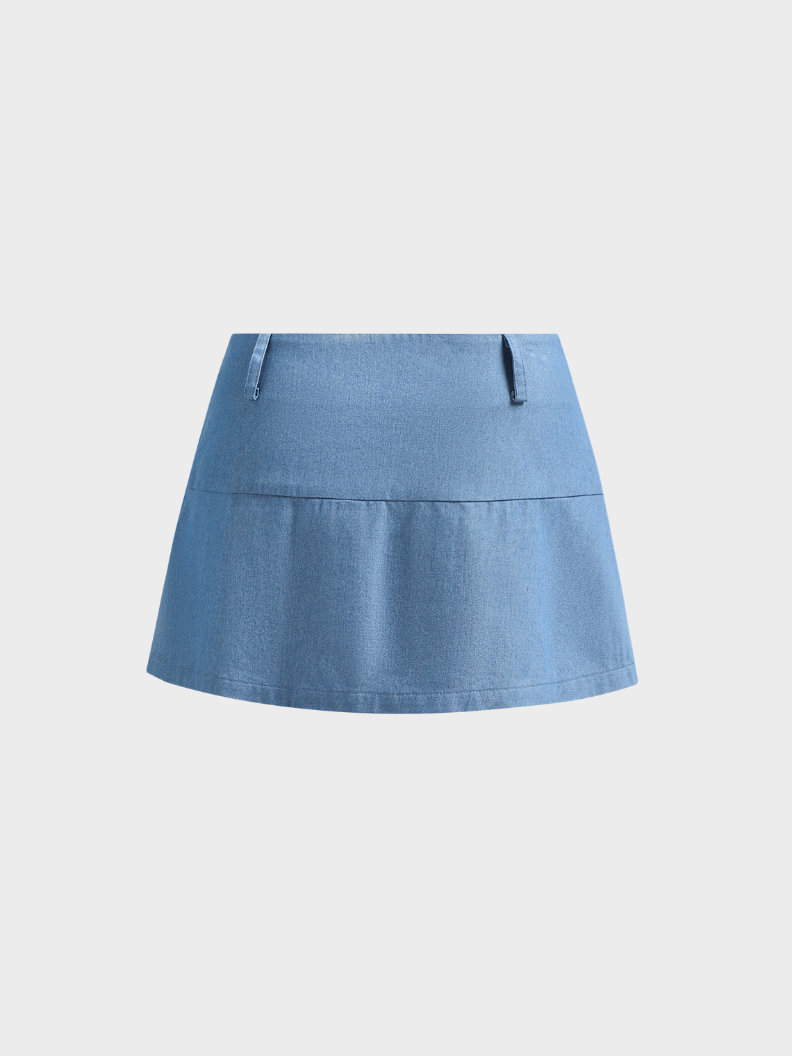 Denim Zipper Plain Short Skirt