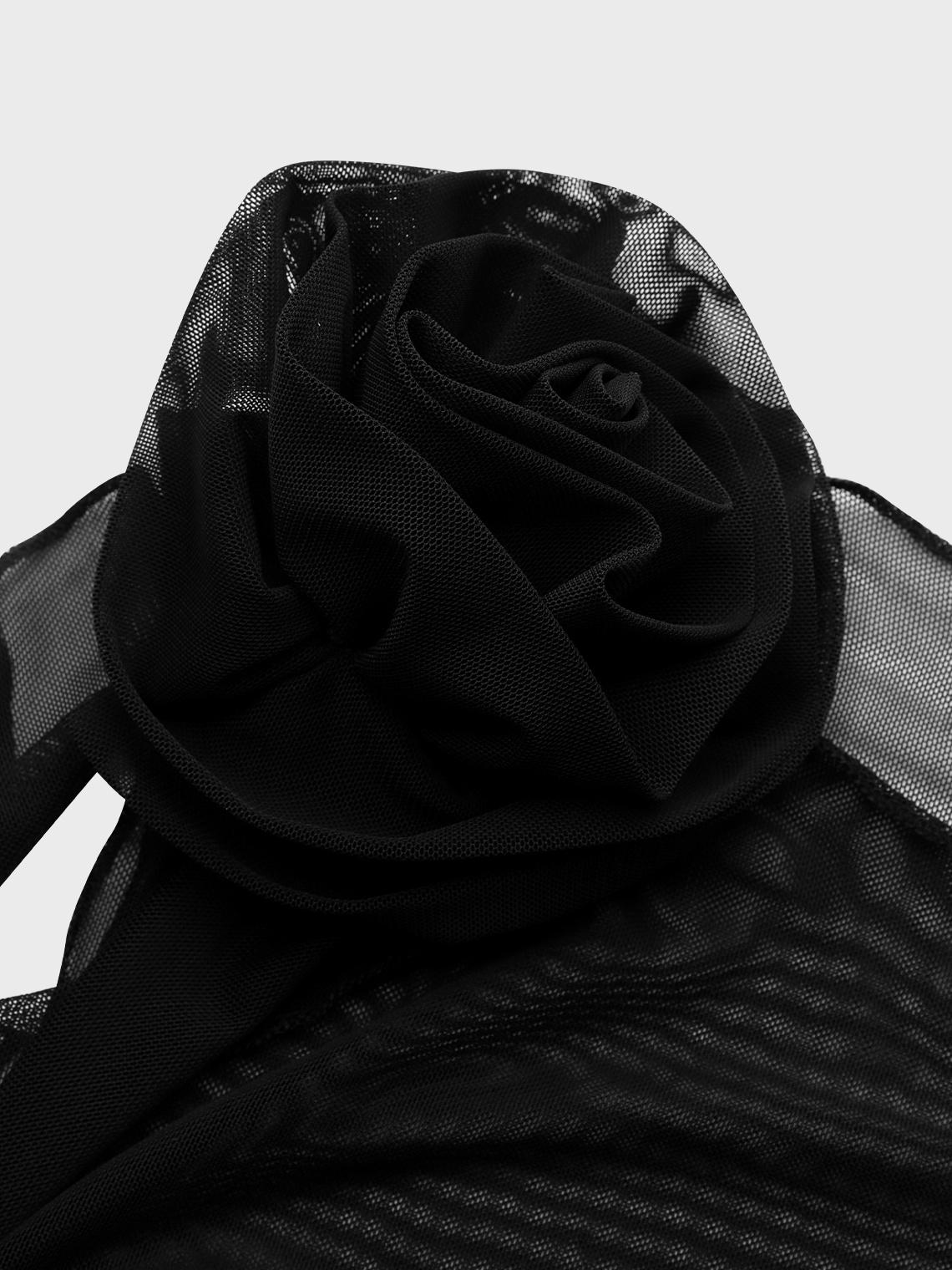 Y2K Black 3D Rose Top Women Top