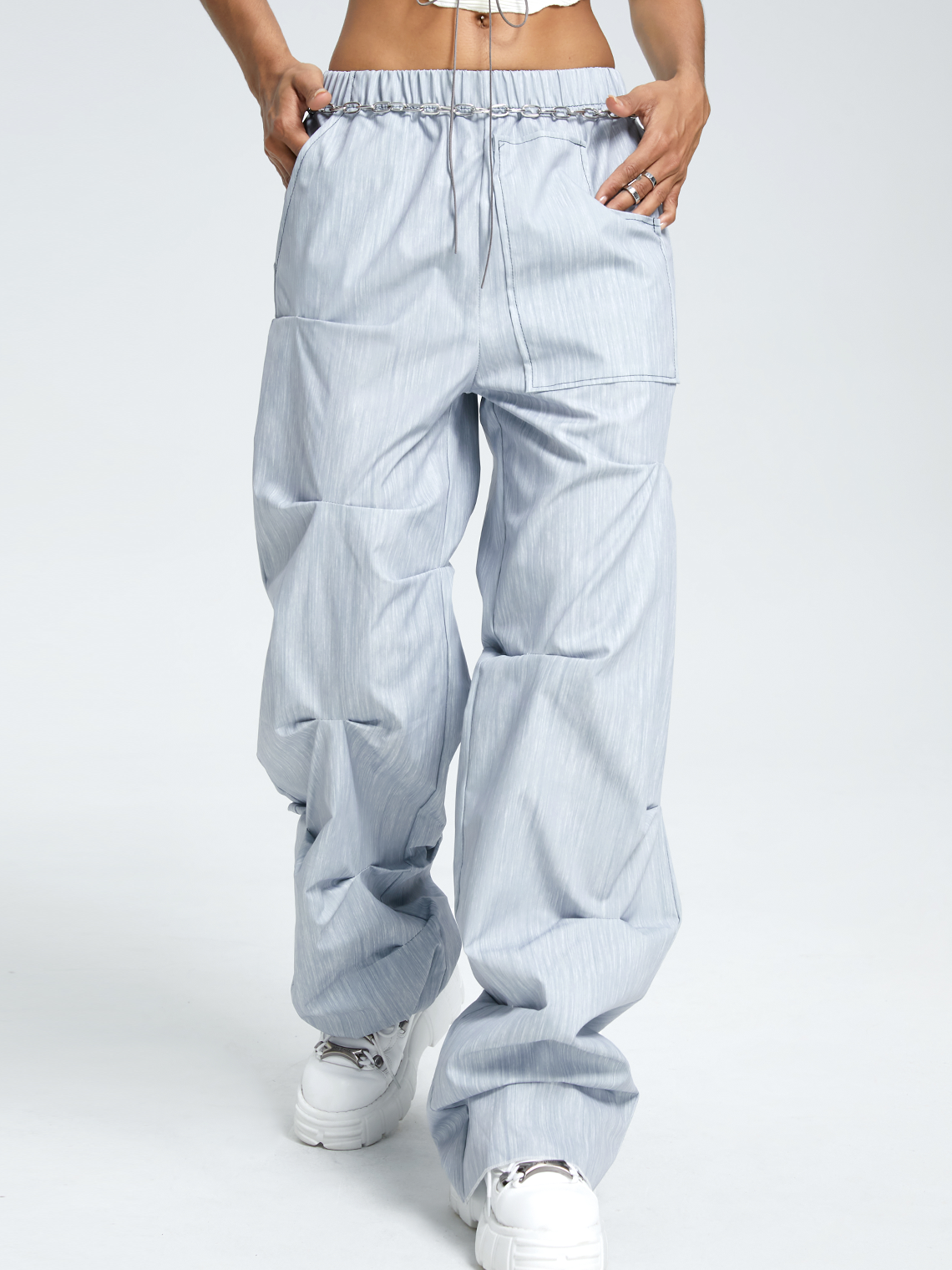 Street Gray Wrinkle Bottom Pants