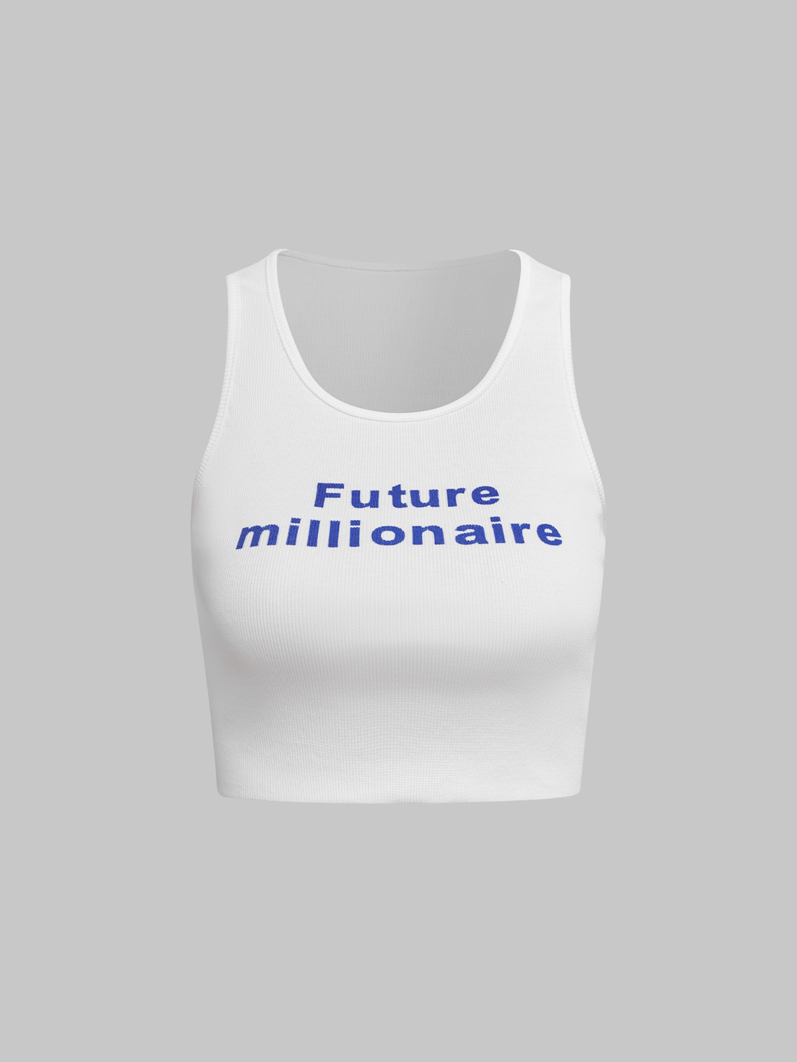 Y2K White Letter Cropped Top Tank Top & Cami Future Millionaire