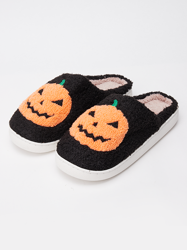 Cotton Autumn Color Block Fluffy Slippers