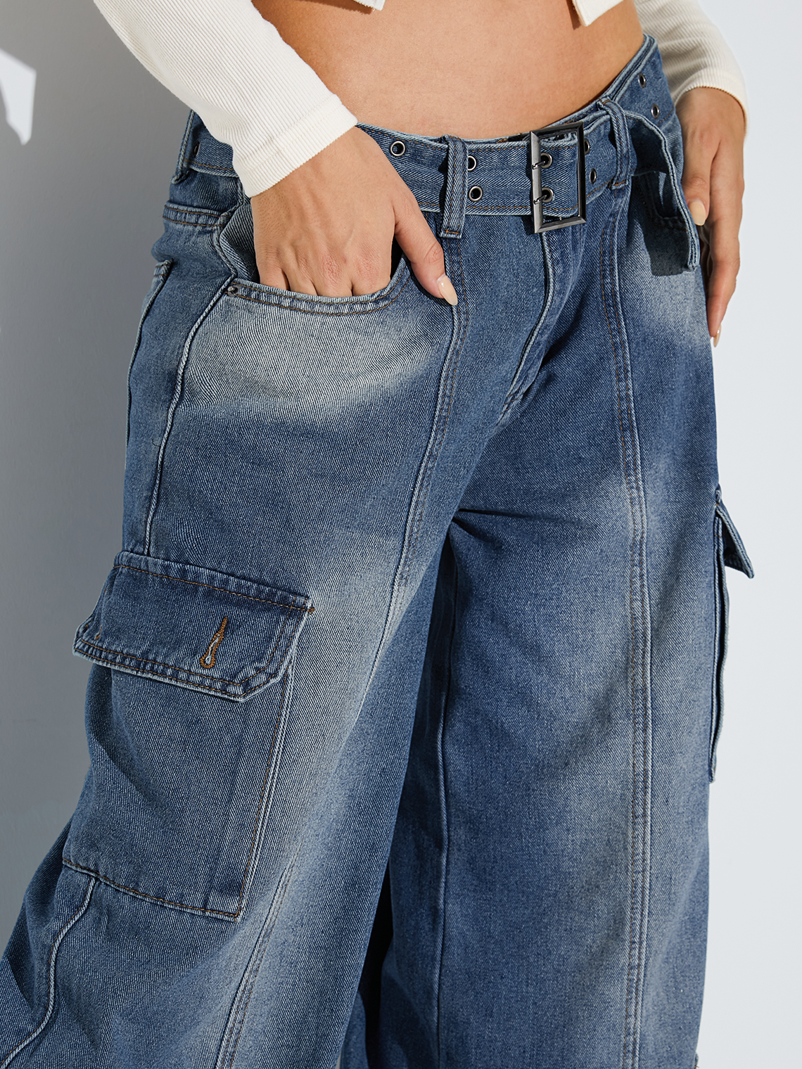 Denim Plain Pocket Jeans