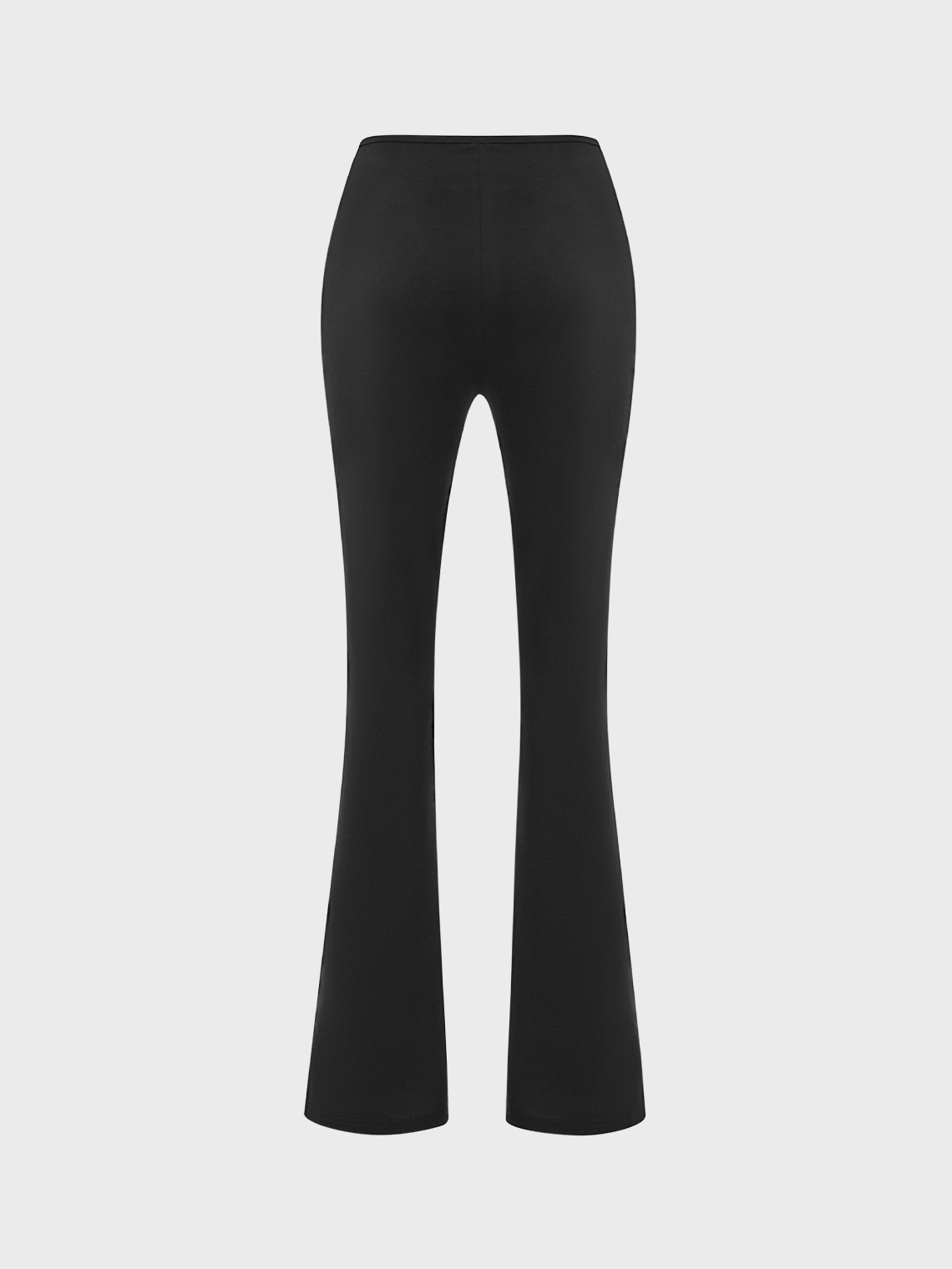 Punk Black Cut Out Flare Metal Bottom Pants