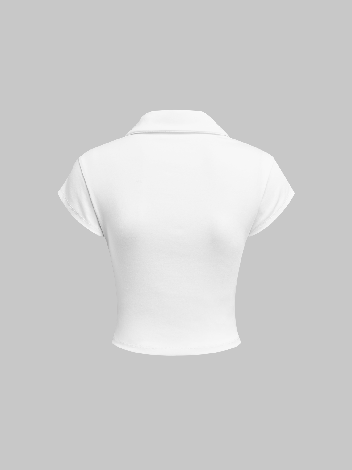 Jersey Pockets Shawl Collar Plain Short Sleeve Blouse