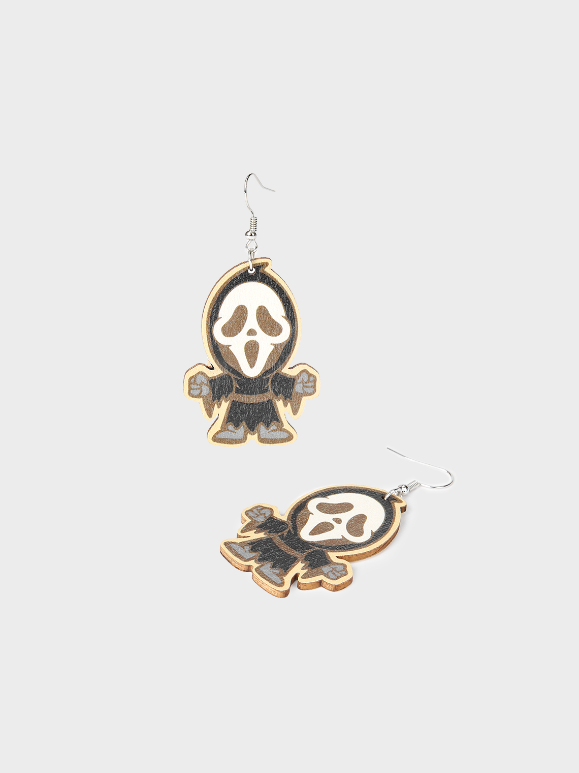 Wooden Skull Earrings