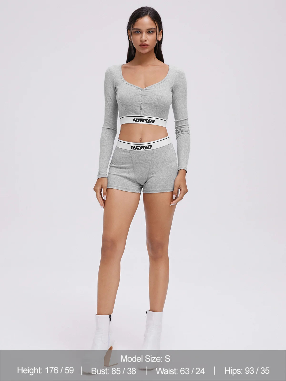 Text Letters Long Sleeve Top With Pants Two-Piece Set