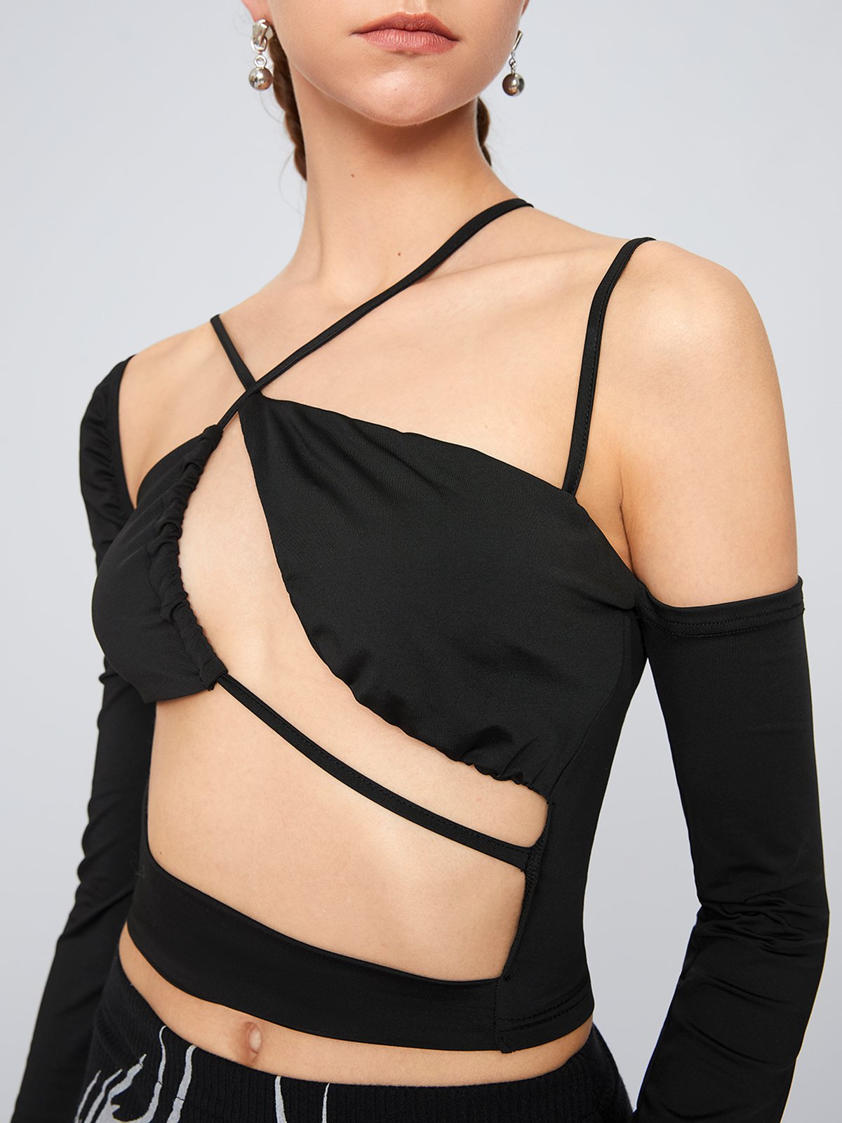 Fashion Black Top Women Top