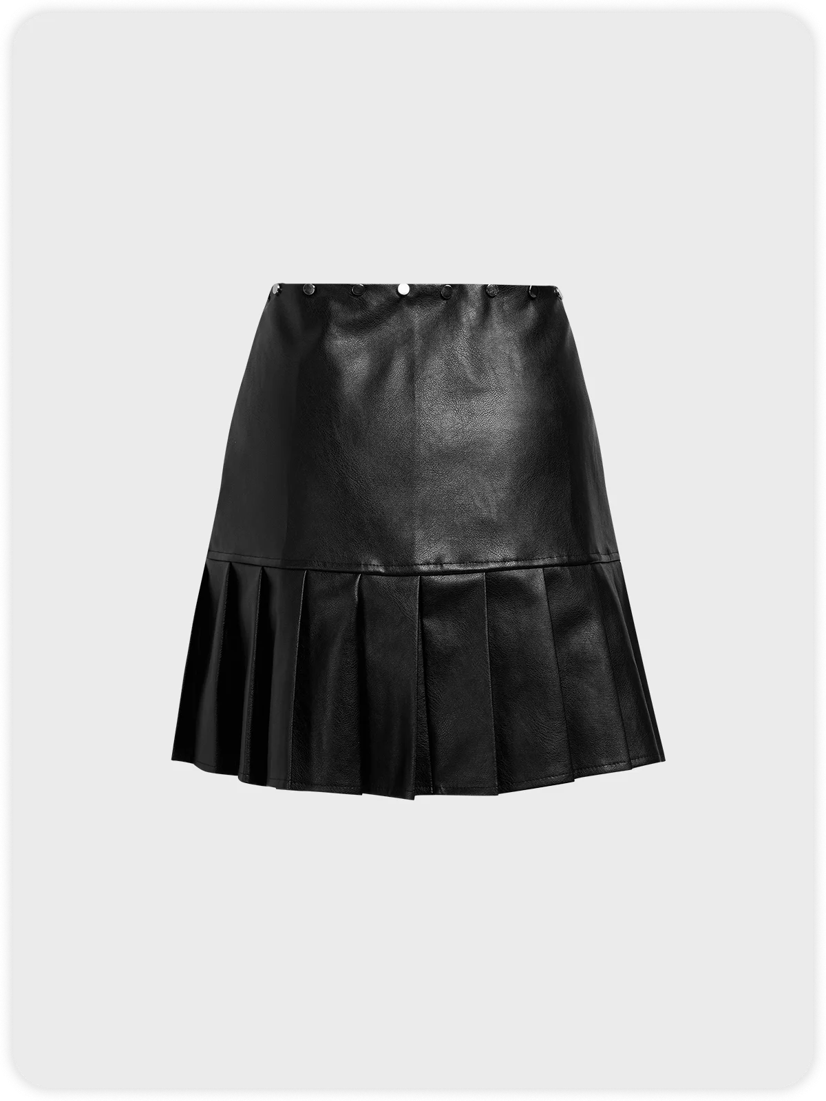 PU Split Plain Short Skirt