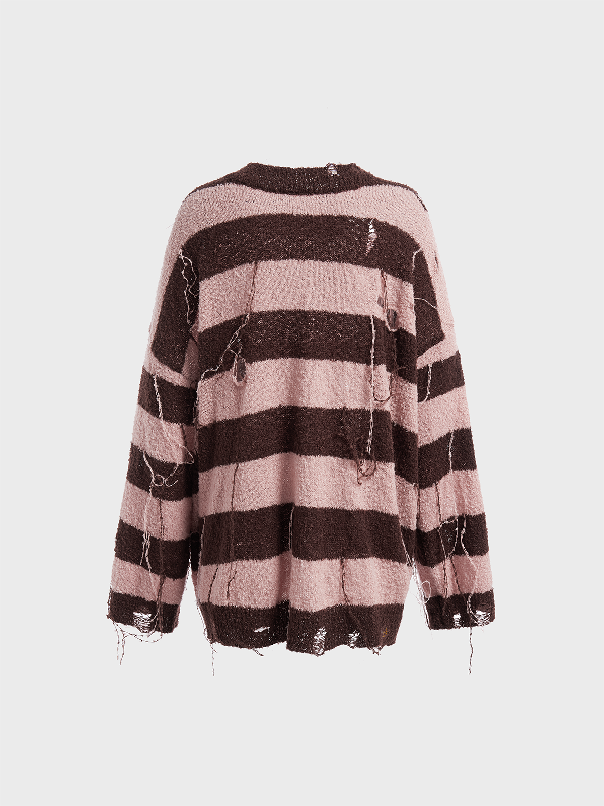 Crew Neck Striped Long Sleeve Sweater