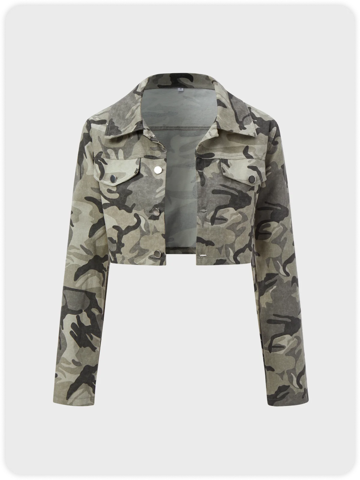 Street Gray Camo Button Top Outwear