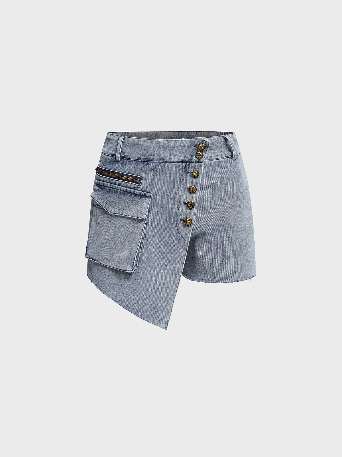 Denim Plain Short Denim Skirt