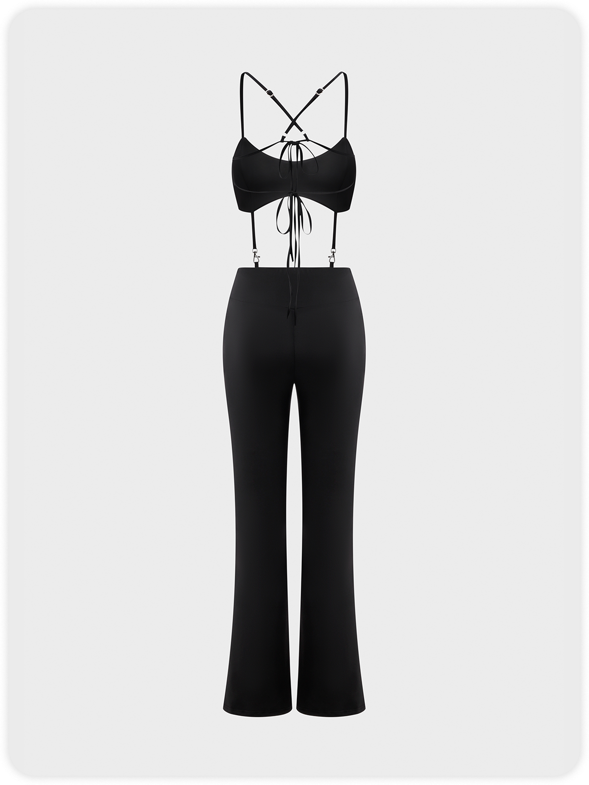 Street Black Cut Out Spaghetti Strap Backless Jumpsuit