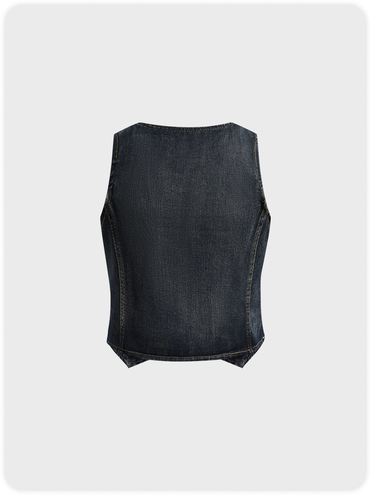 Denim Pockets V Neck Plain Sleeveless Vest