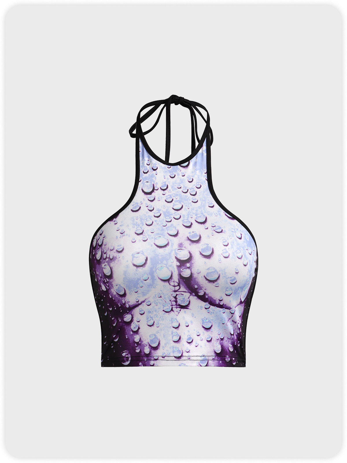 Edgy Purple Body print Cut out Top Tank Top & Cami