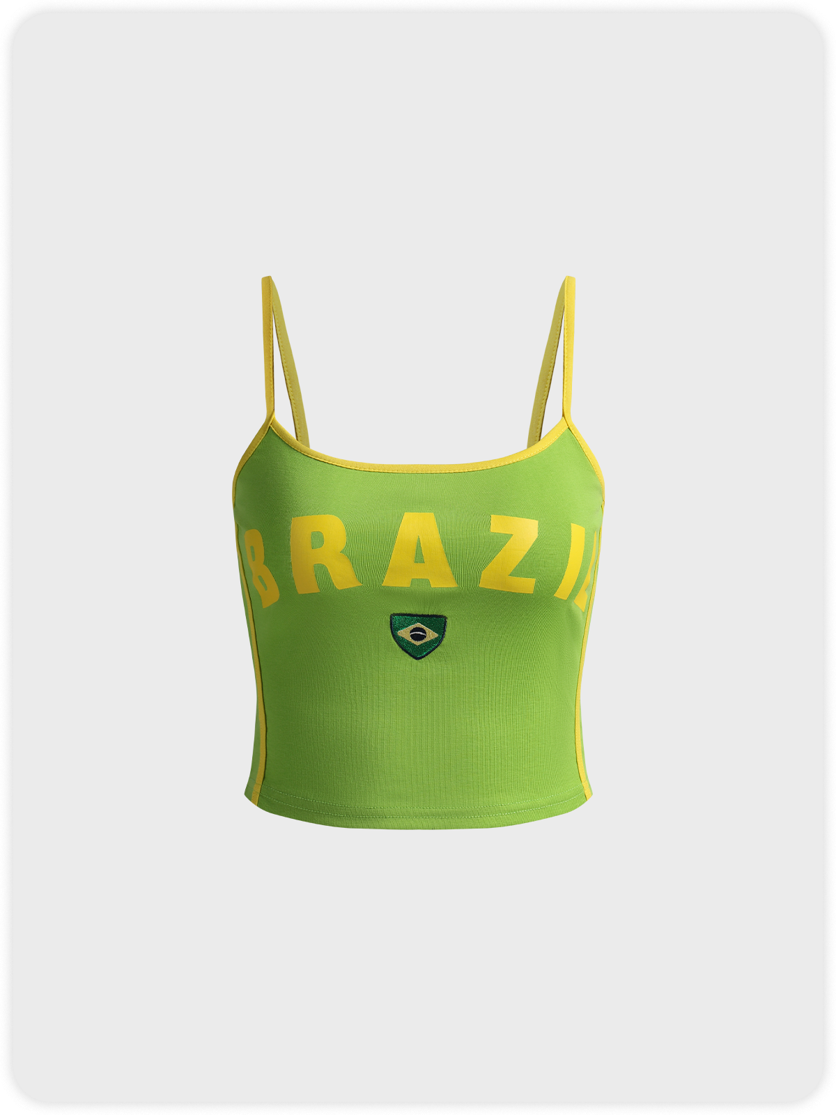 Brasil Tight Text Letters Spaghetti Street Cami Top