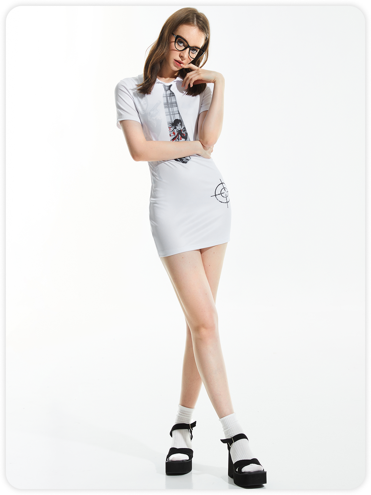 Y2K Casual White Dress Mini Dress