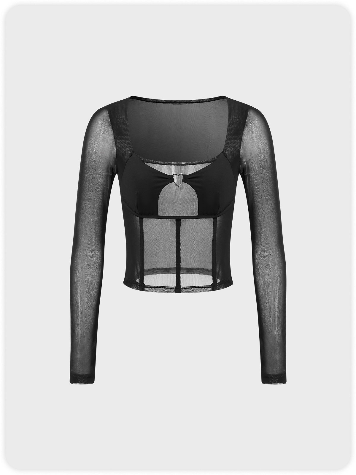 Y2K Black Mesh Ble Layer Top Women Top