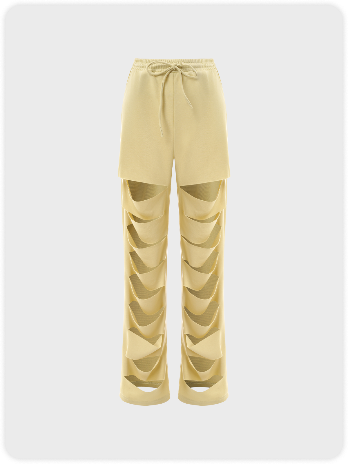 Street Khaki Cut Out Bottom Pants