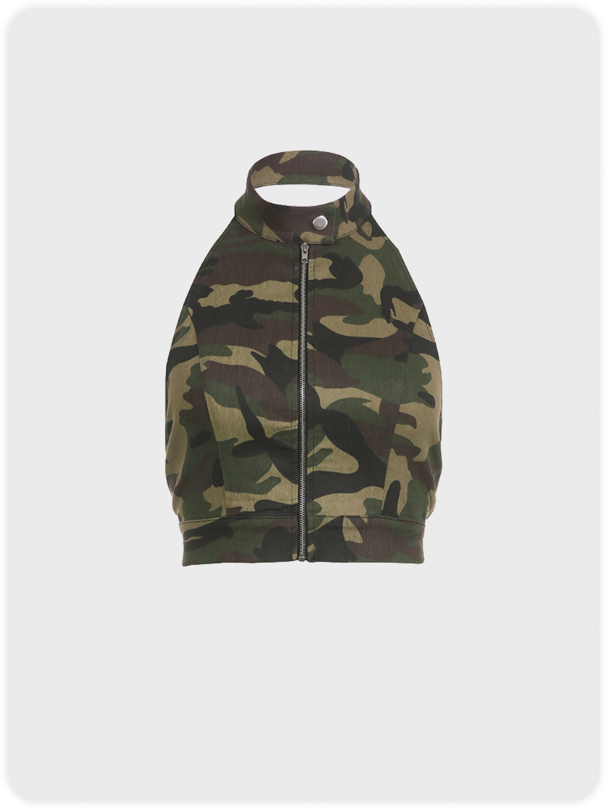 Camouflage Half Turtleneck Camo Tank Top