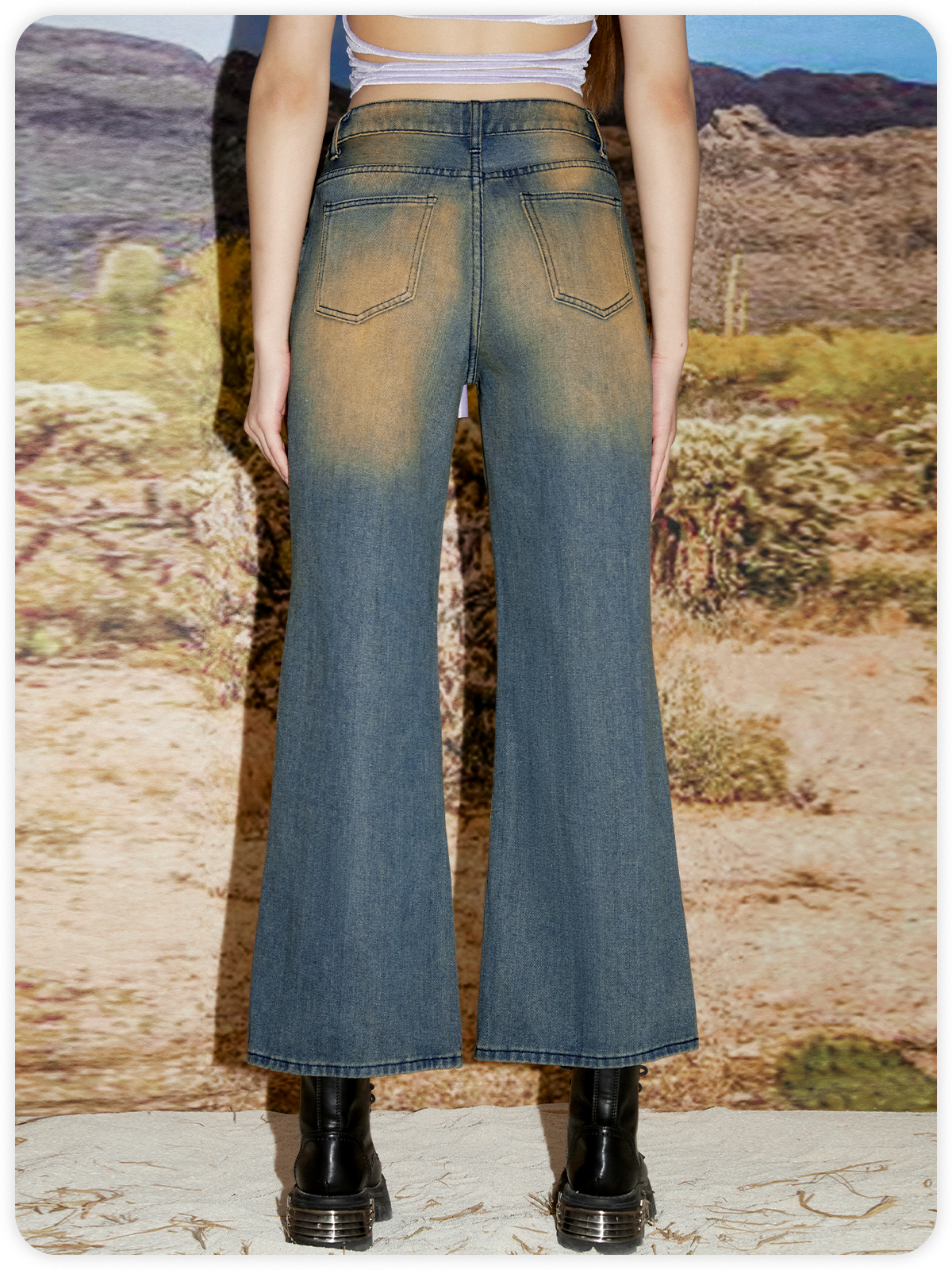 Street Blue Asymmetrical Jeans