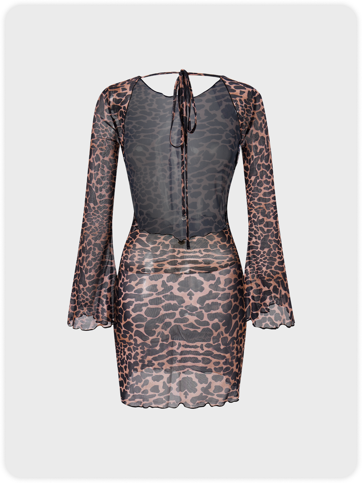 Street Leopard Leopard Backless Dress Mini Dress