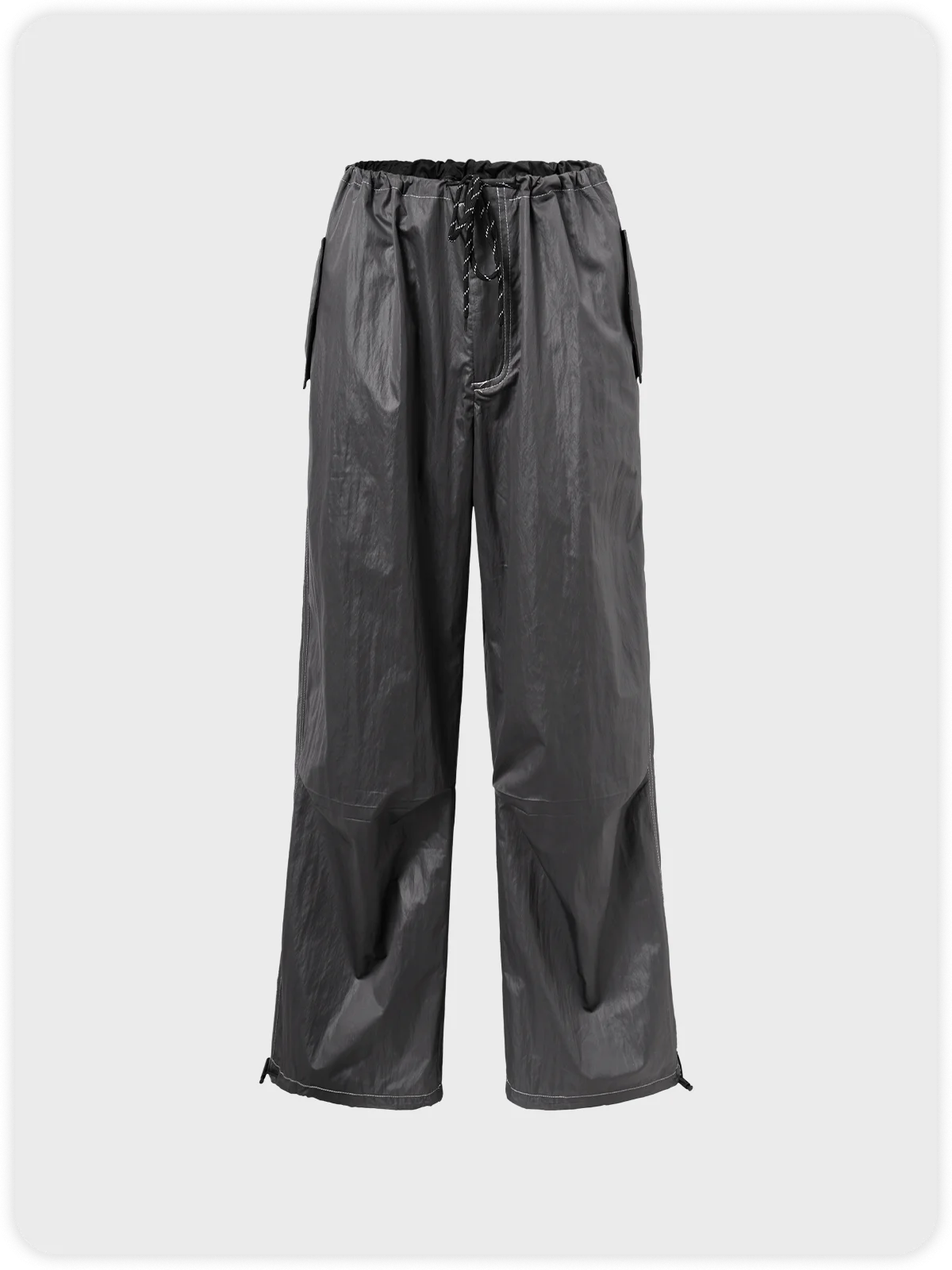 Street Gray Drawstring Bottom Pants