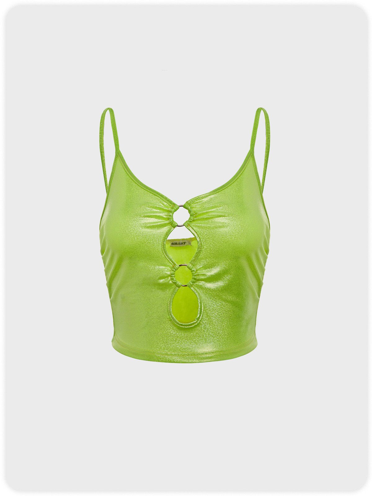 Y2K Green Spaghetti Strap Cut Out Top Tank Top & Cami