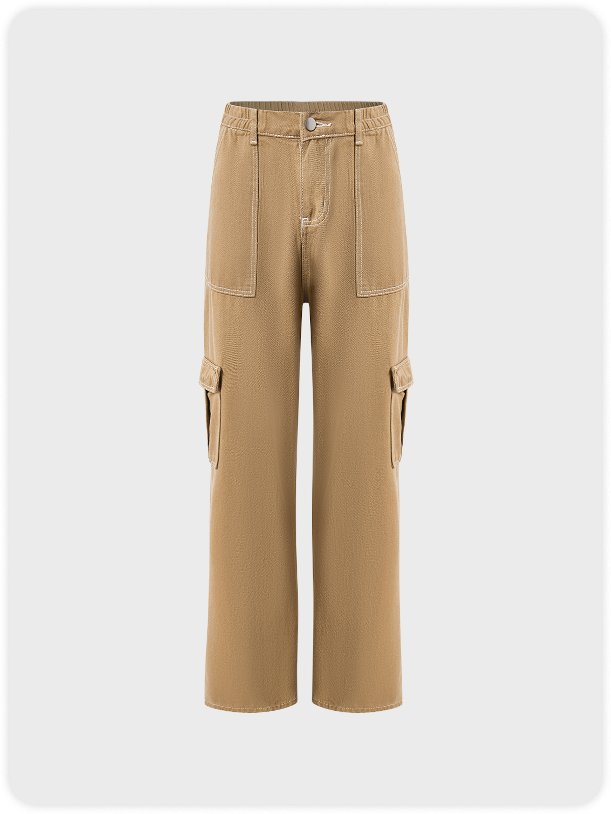 Street Brown Cargo Pockets Bottom Pants