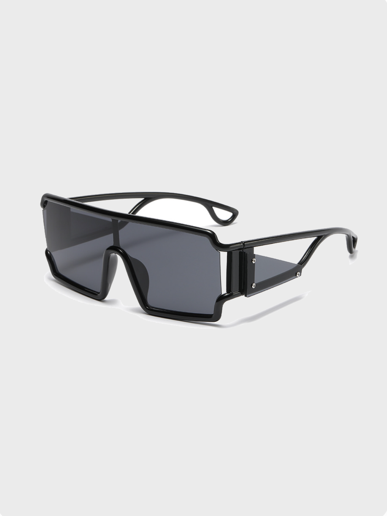 Square Frame Plastic Plain Sunglasses