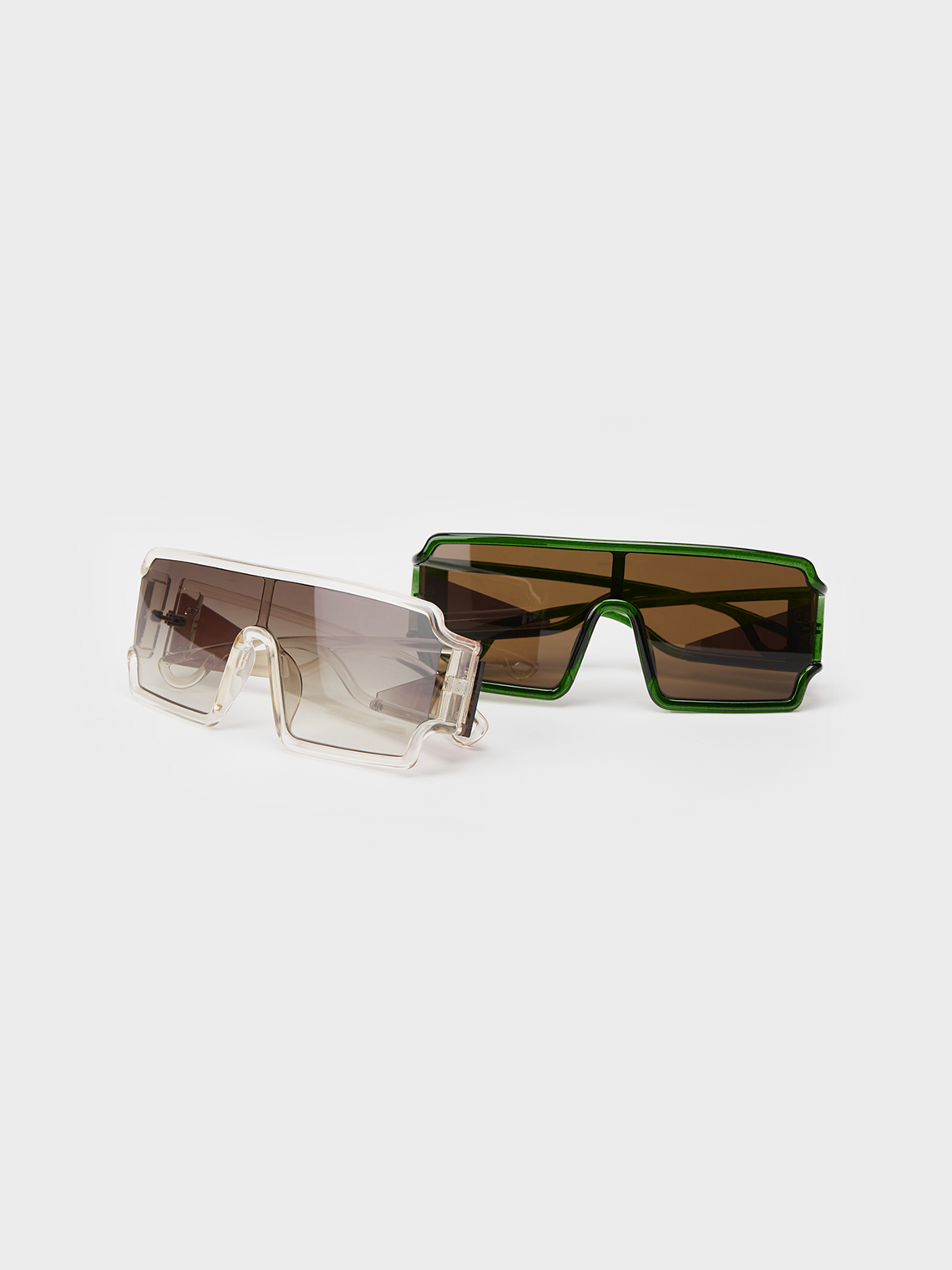 Square Frame Plastic Plain Sunglasses